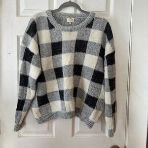 Telluride Clothing Company Checkered Cozy Fuzzy Sweater Size Large